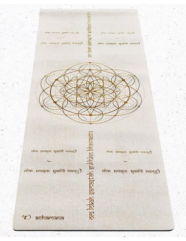 Tapis yoga écologique Lokah Samastah Sukhino bhavantu de la marque