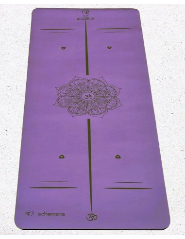 Tapis de yoga pro - Mandala Om lignes de position - Lavande livraison gratuite