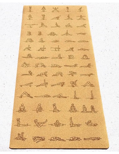 Tapis de yoga débutant ou confirmé 3 plis liège Asana practice soldes