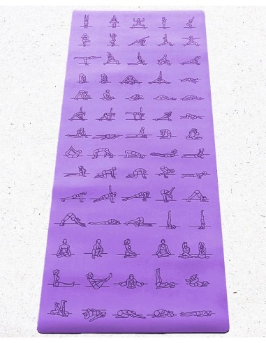 Tapis de yoga débutant ou avancé antidérapant caoutchouc éco-PU - Asana practice Violet de la marque