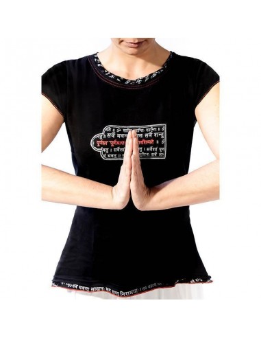 Bio-Yoga-T-Shirt für Frauen - Buddhistisches Mantra Tryambakam Paris Déstockage Promo