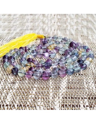 Collier Mala Fluorite arc-en-ciel - 108 perles AA 8mm 50-70% off 