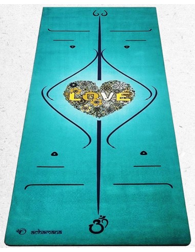 Tapis de yoga "Love" - lignes de positionnement - 6mm les ligaments