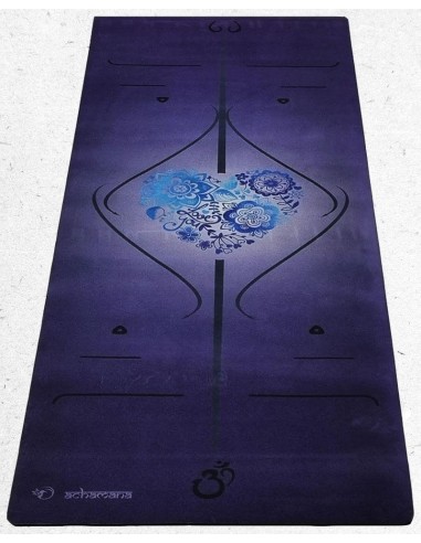 Tapis de yoga débutant indigo - Lignes de position - 6mm brillant des détails fins