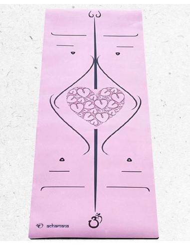 Tapis de yoga rose - Marqueurs de position - 6mm de votre