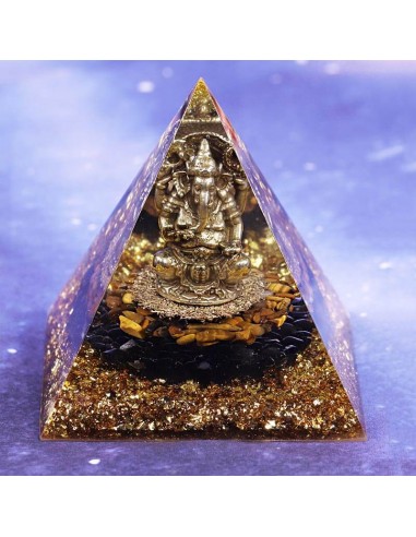 Orgonite pyramide Ganesh 10 cm - La protectrice les muscles