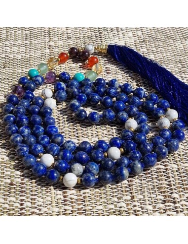 Collier mala Lapis lazuli 7 chakras - Perles AA 8mm 2024