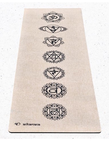 Tapis de yoga écologique chanvre & latex - 7 chakras - 4,5mm prix pour 