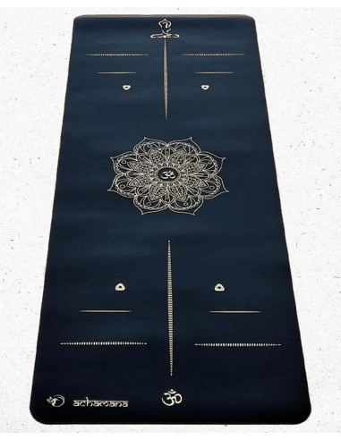 Tapis de yoga Pro antidérapant caoutchouc et similicuir 5mm - Mandala et marqueurs position Or vente chaude votre 