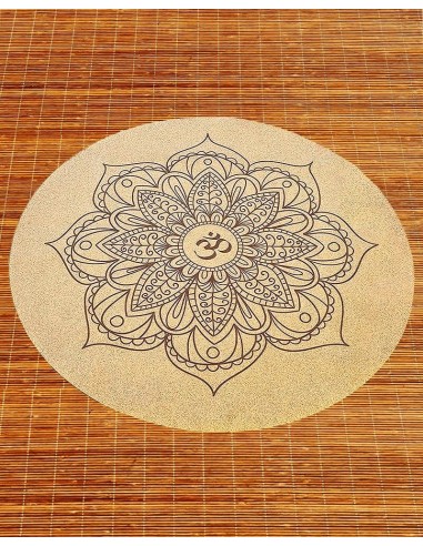 Tapis de yoga et méditation caoutchouc et liège Mandala Om offre 