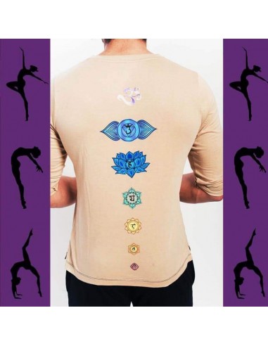 7 chakras - Camisa de yoga masculina de algodão orgânico Les magasins à Paris et en Île-de-France