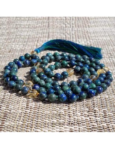 Colar Chrysocolla mala - Citrino - 108 contas AA de la marque