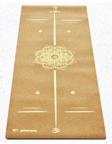 Tapis de yoga liège mandala lignes position Or de la marque